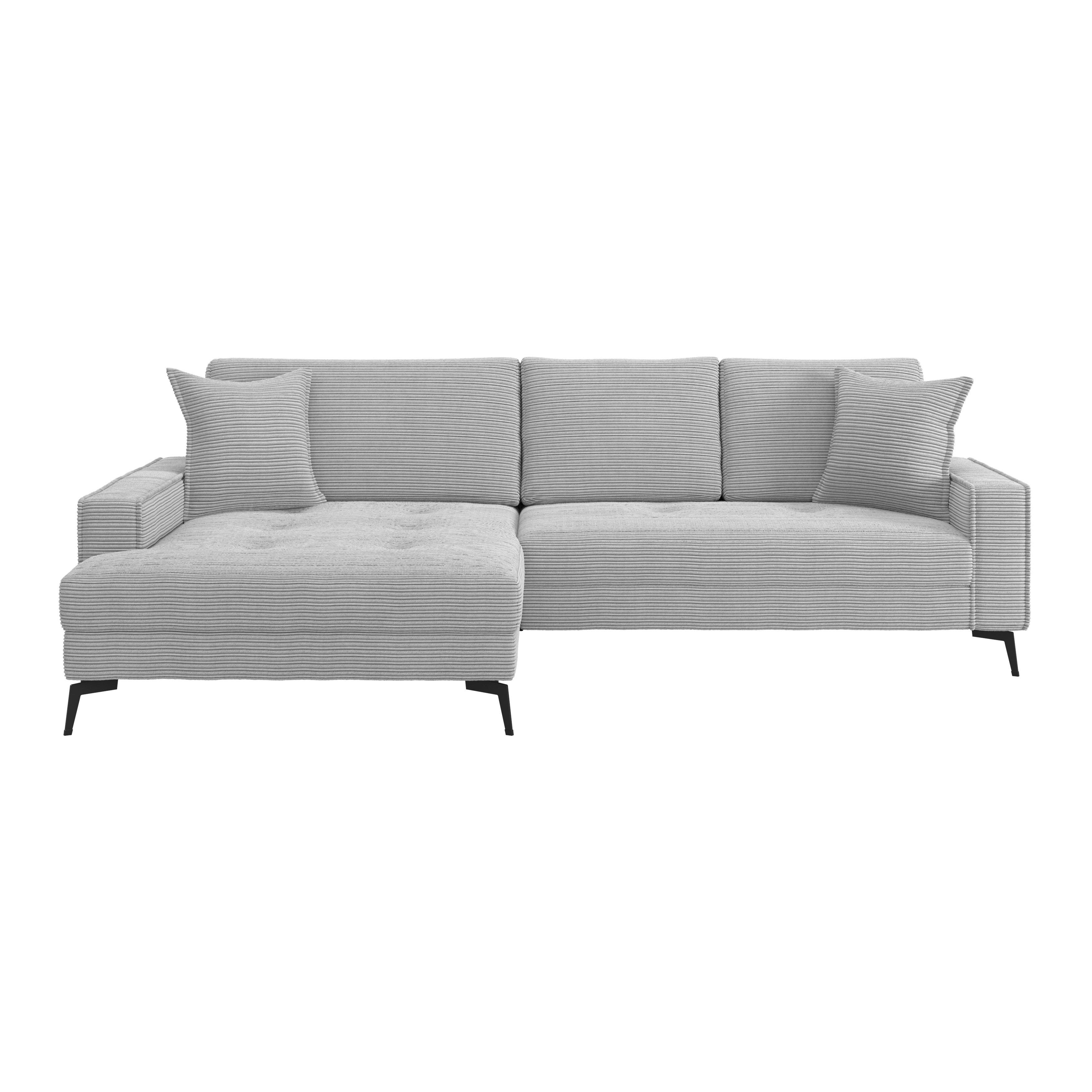 Ecksofa Zero Hellgrau 173x286 cm