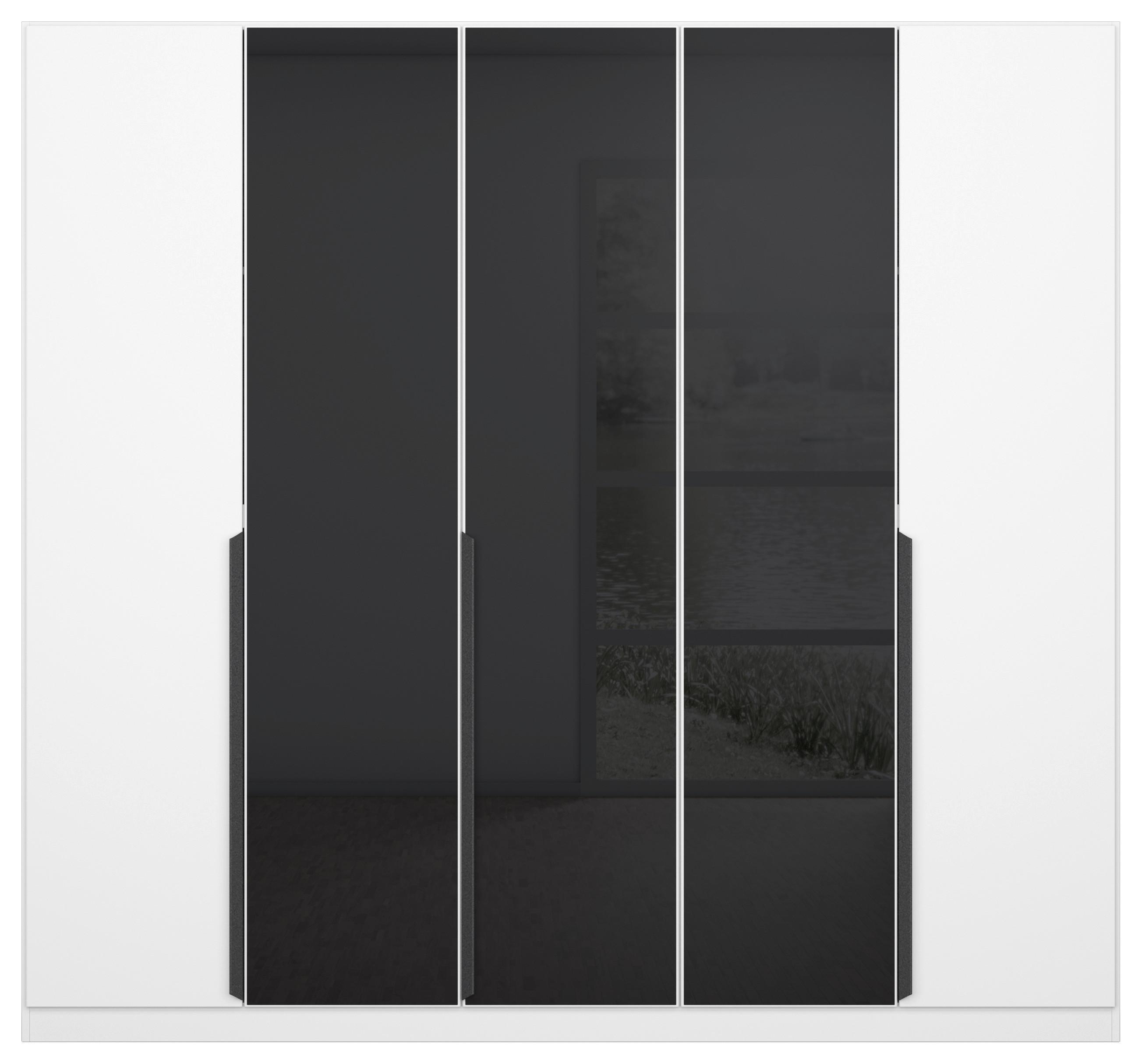 Drehtürenschrank Artemis B: 225 cm Anthrazit/Weiß - Anthrazit/Weiß, MODERN, Glas/Holzwerkstoff (225/210/54cm) - Rauch Möbel