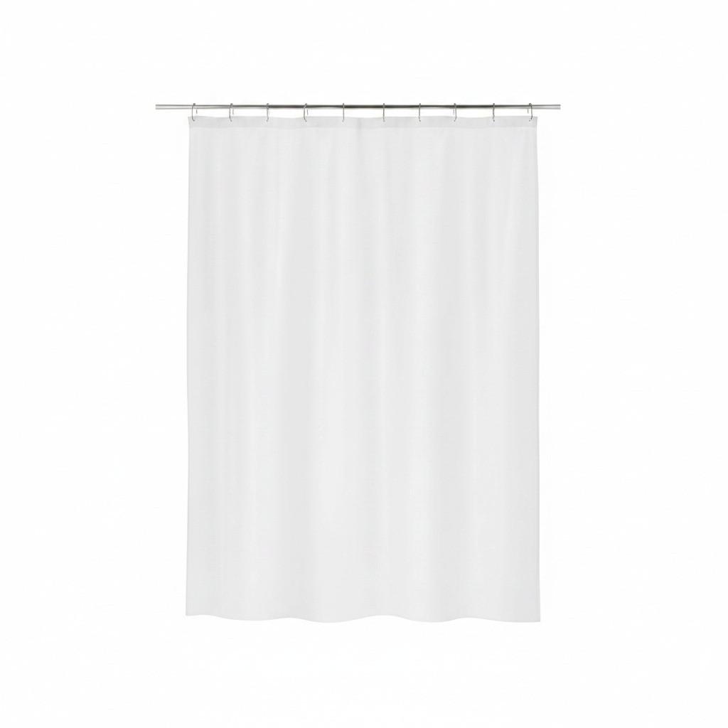 Duschvorhang in Weiß Textil/Mischgewebe