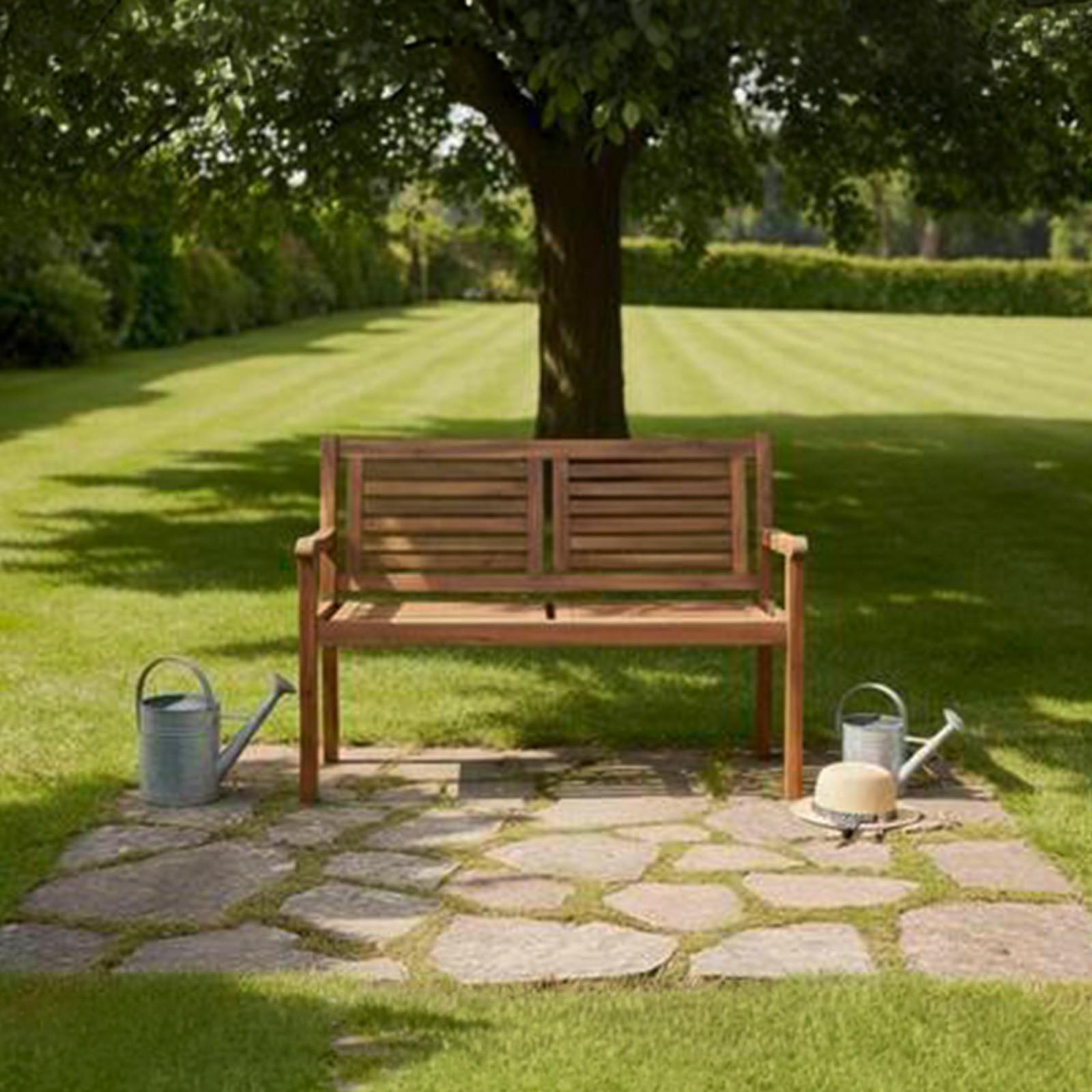 Gartenbank Akazie Braun LxBxH: 119x57x90 cm - Akaziefarben, Basics, Holz (119/57/90cm)