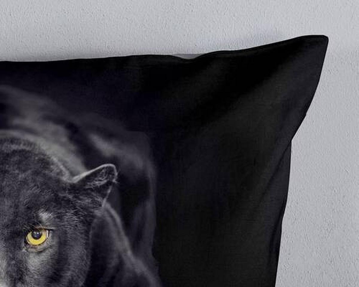 Wendebettwäsche Panter Schwarz 135x200 Cm - Schwarz, Natur, Textil (135/200cm)