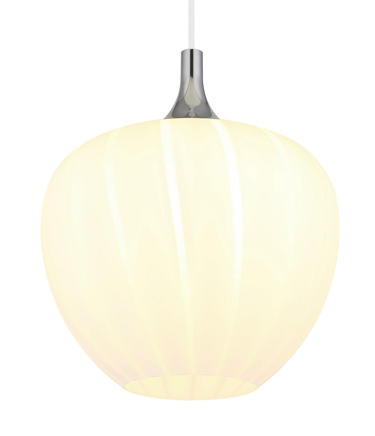 Hängeleuchte 15548h1w - Chromfarben/Weiß, KONVENTIONELL, Glas/Metall (29/120cm) - Globo