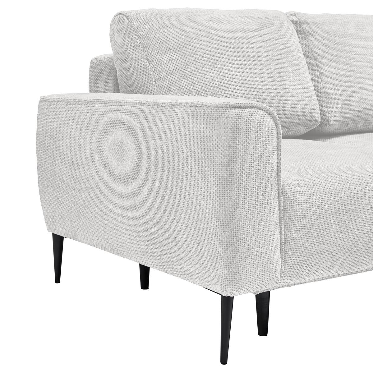 Rohová sedačka CUSTOM, pravá, krémová žinylka - černá/krémová, Moderní, kov/textil (255/164cm) - Mömax