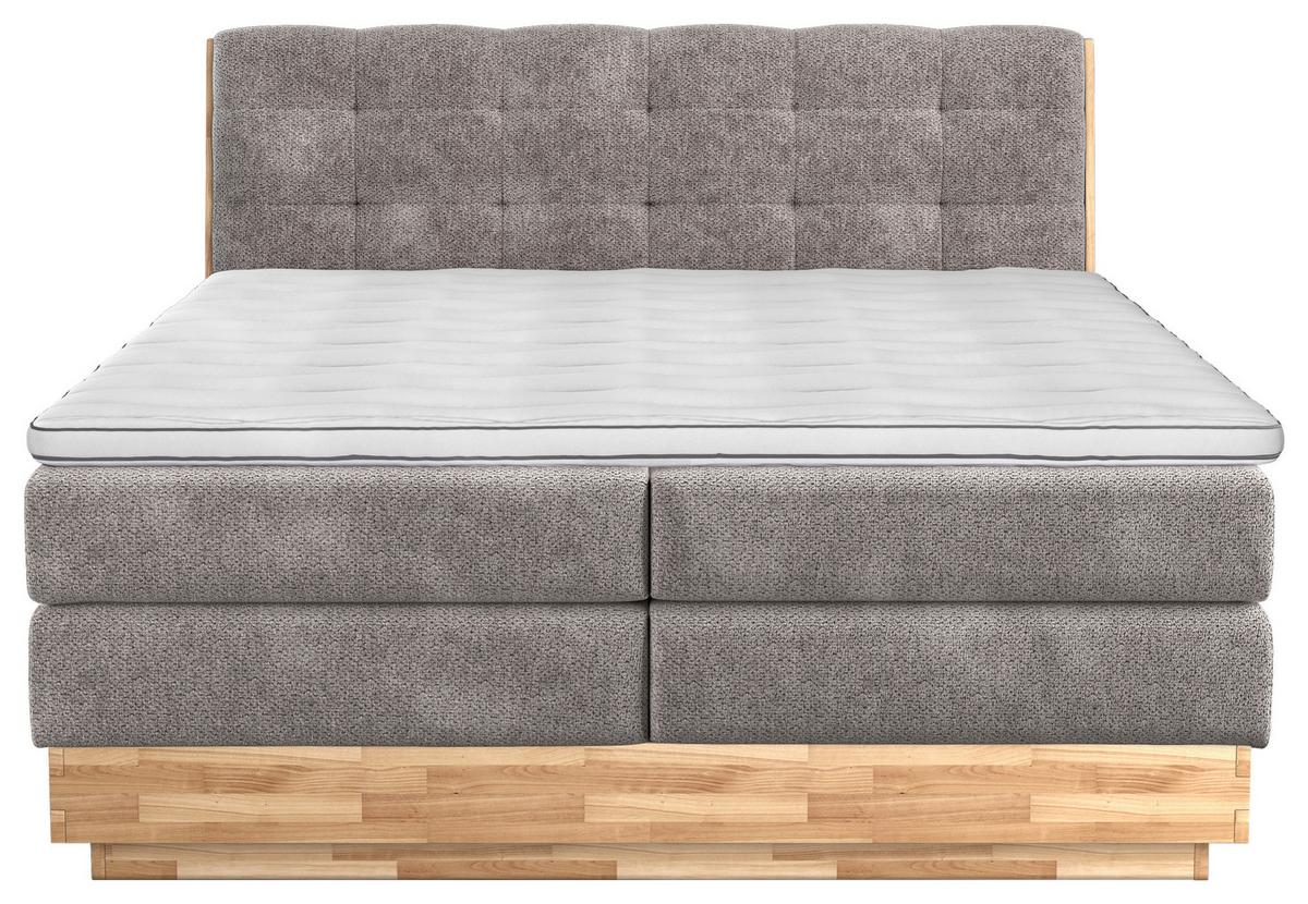 Boxspringbett Boxspring Bed Melissa - Beige/Schwarz, Natur, Textil (200/200cm)