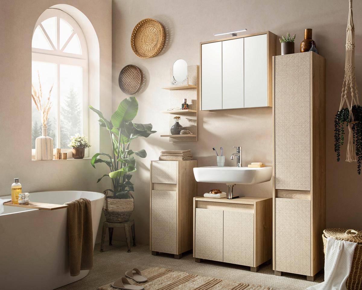 Hochschrank Sander Eichefarben B: 30,2cm - Eichefarben/Beige, MODERN, Holzwerkstoff (30,2/164,5/33cm) - MID.YOU