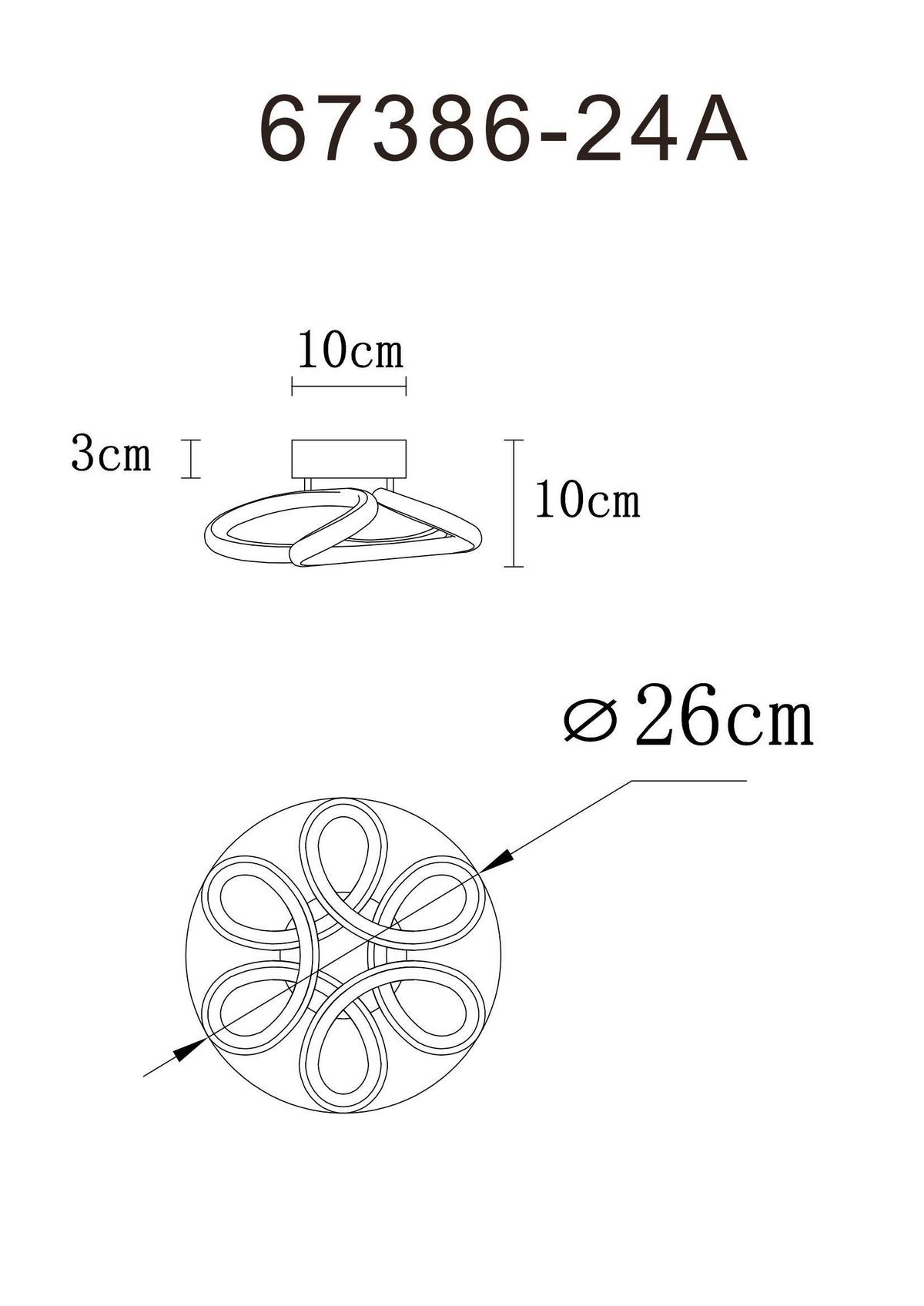 LED-DECKENLEUCHTE 67386-24A MELISAND - Anthrazit/Weiß, Basics, Kunststoff/Metall (26/10cm) - Globo