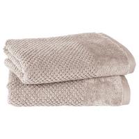 HANDTUCHSET Popcorn 2er Set Stein - Ecru, Basics, Textil (50/100cm)