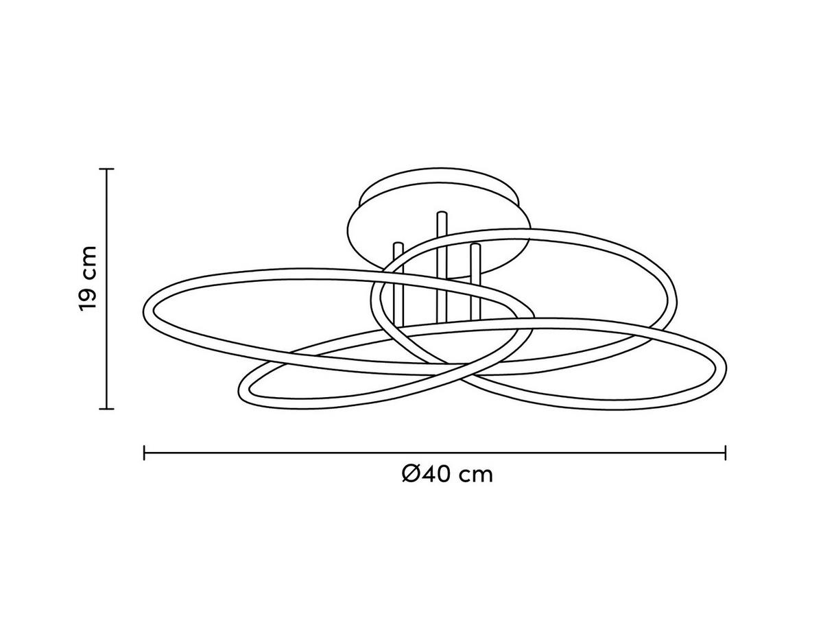LED stropné svietidlo Eri, Ø/V: 40/19cm, 24 Watt - čierna, Romantik / Landhaus, kov/plast (40/19cm) - Premium Living