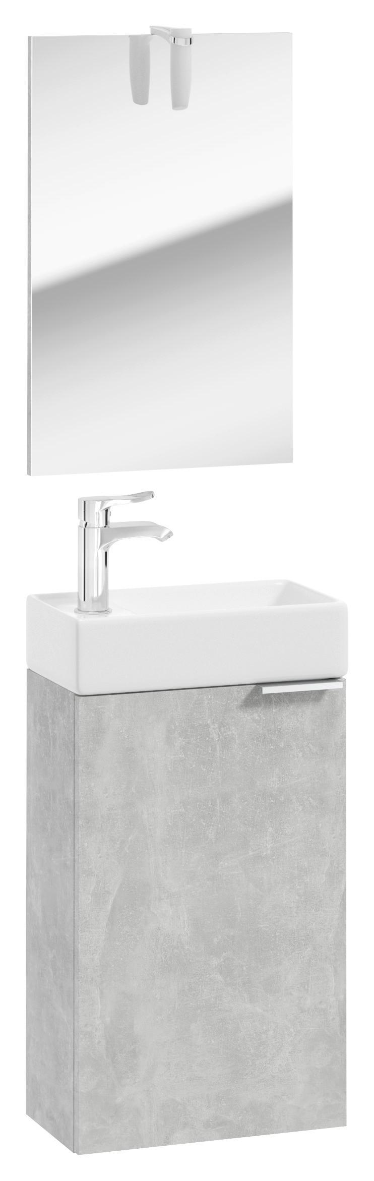 Gästebad Möbel-set 3-tlg. Grin B: 40 Cm Betonoptik