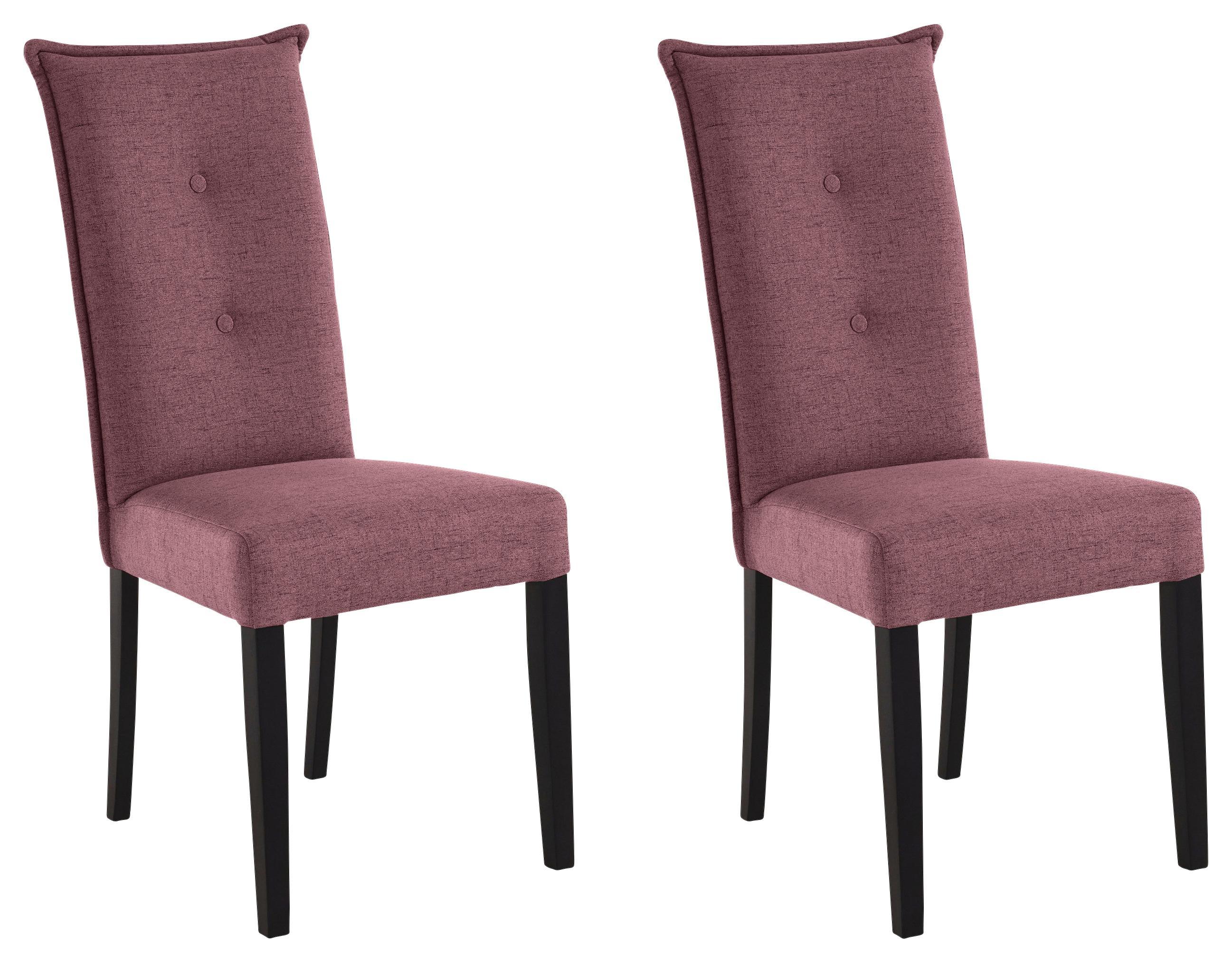 Stuhl Heras Rosa 2er Set - Rosa, MODERN, Holz/Textil (48/100/59cm)