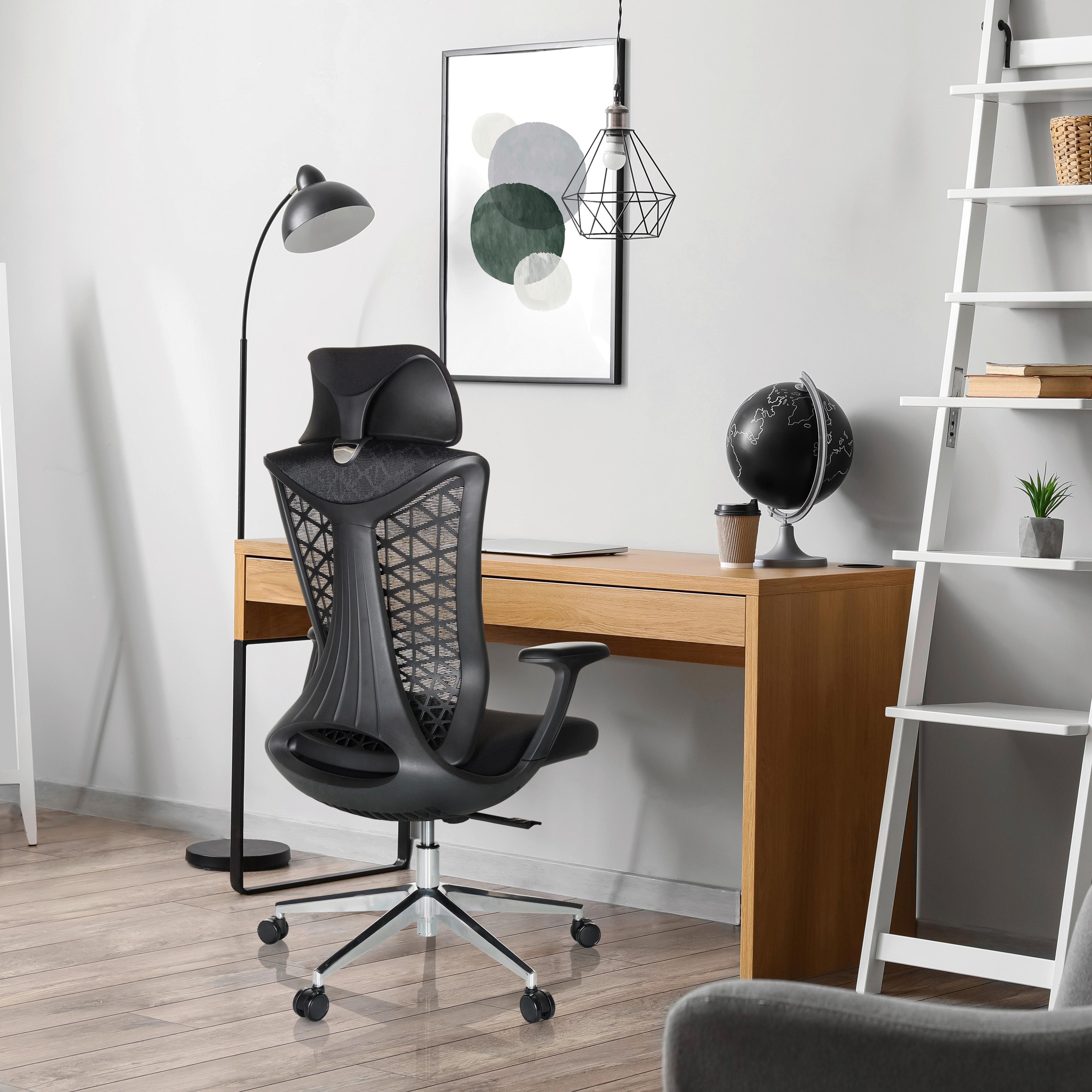 Bürostuhl Faleo b mit Wippfunktion Schwarz Bis 120kg - Silberfarben/Schwarz, Basics, Kunststoff/Textil (67/115/69cm) - MID.YOU