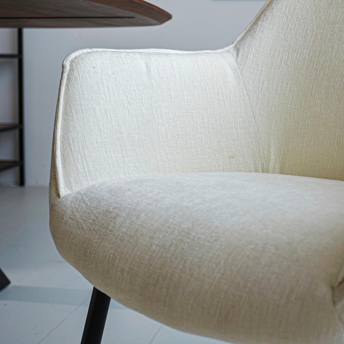 Armlehnstuhl-set Rennes Weiß B: 61 Cm - Cognac/Schwarz, MODERN, Textil/Metall (61/84/59,5cm) - MID.YOU