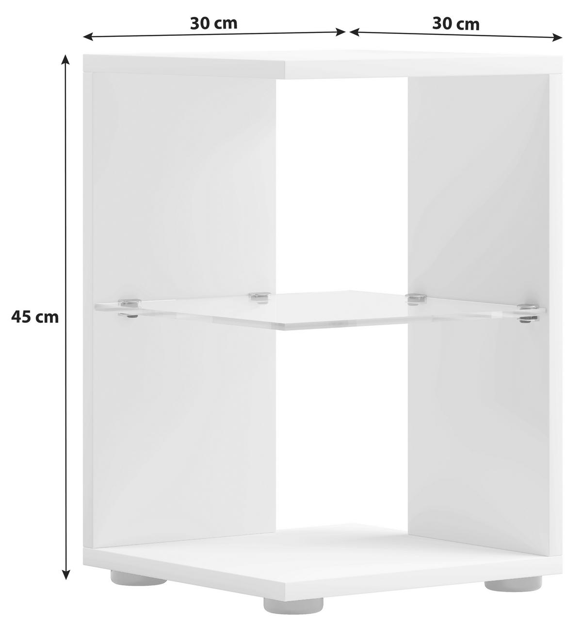 Odkladácí stolek Elani š: 30 cm, bílý - bílá/černá, Moderní, kompozitní dřevo/plast (30/45/30cm) - MID.YOU