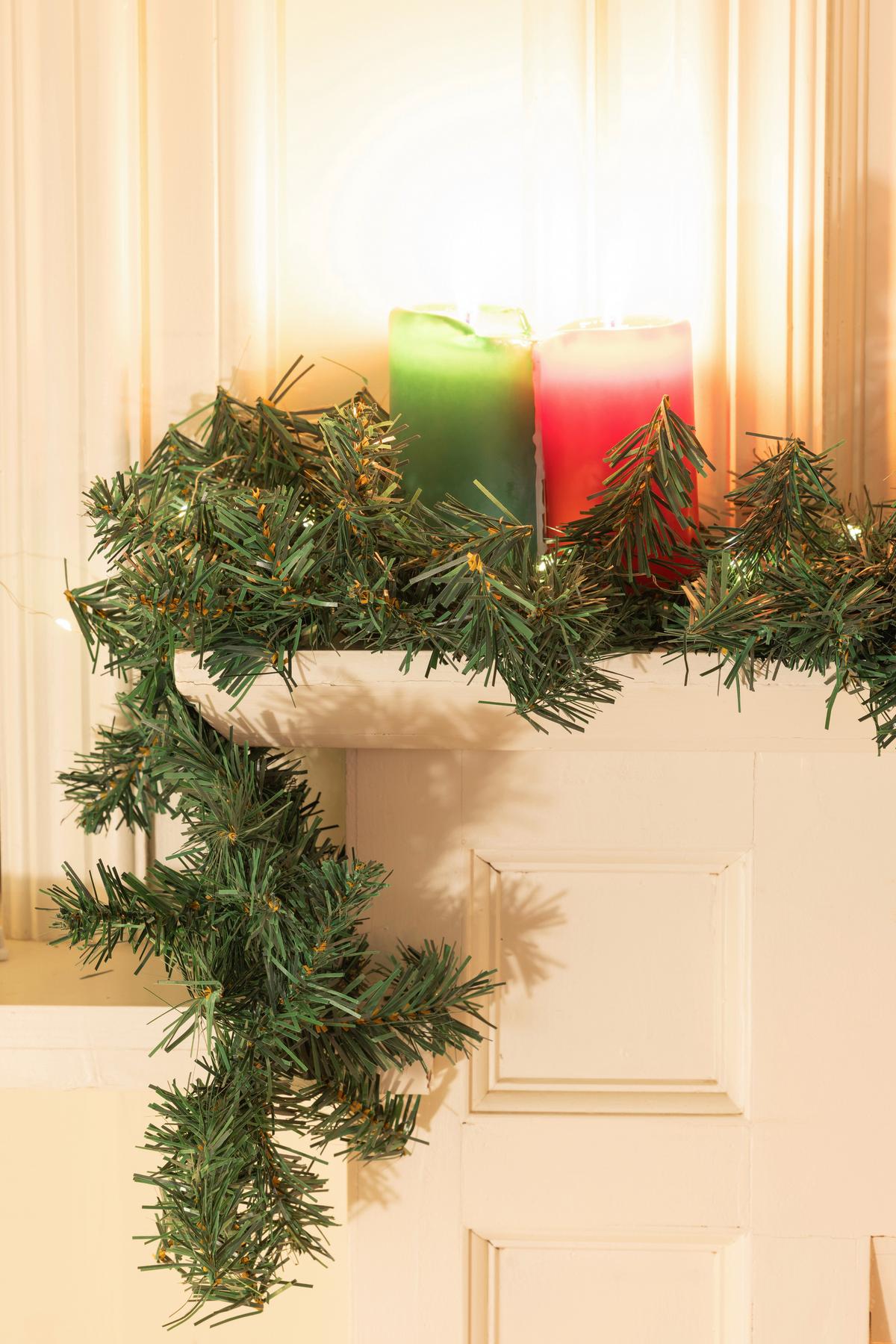 Tannengirlande Hannes - Grün, KONVENTIONELL, Kunststoff/Metall (24/180cm) - Luca Bessoni