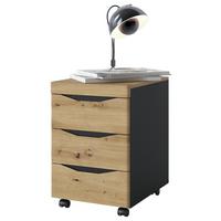 Rollcontainer Turino B: 44,9 Cm - Anthrazit/Eiche Artisan, Trend, Holzwerkstoff/Kunststoff (44,9/66/54,9cm)