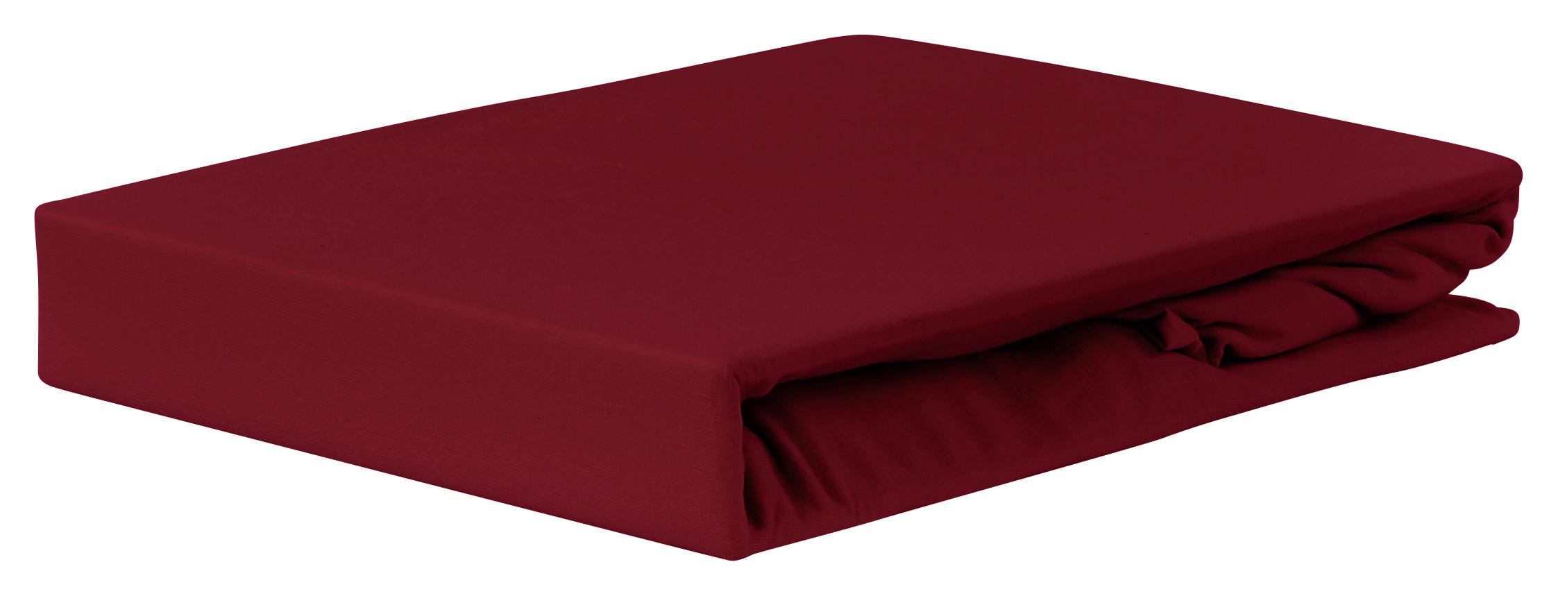 Spannleintuch Jardena Bordeaux 180x200 cm Baumwolle