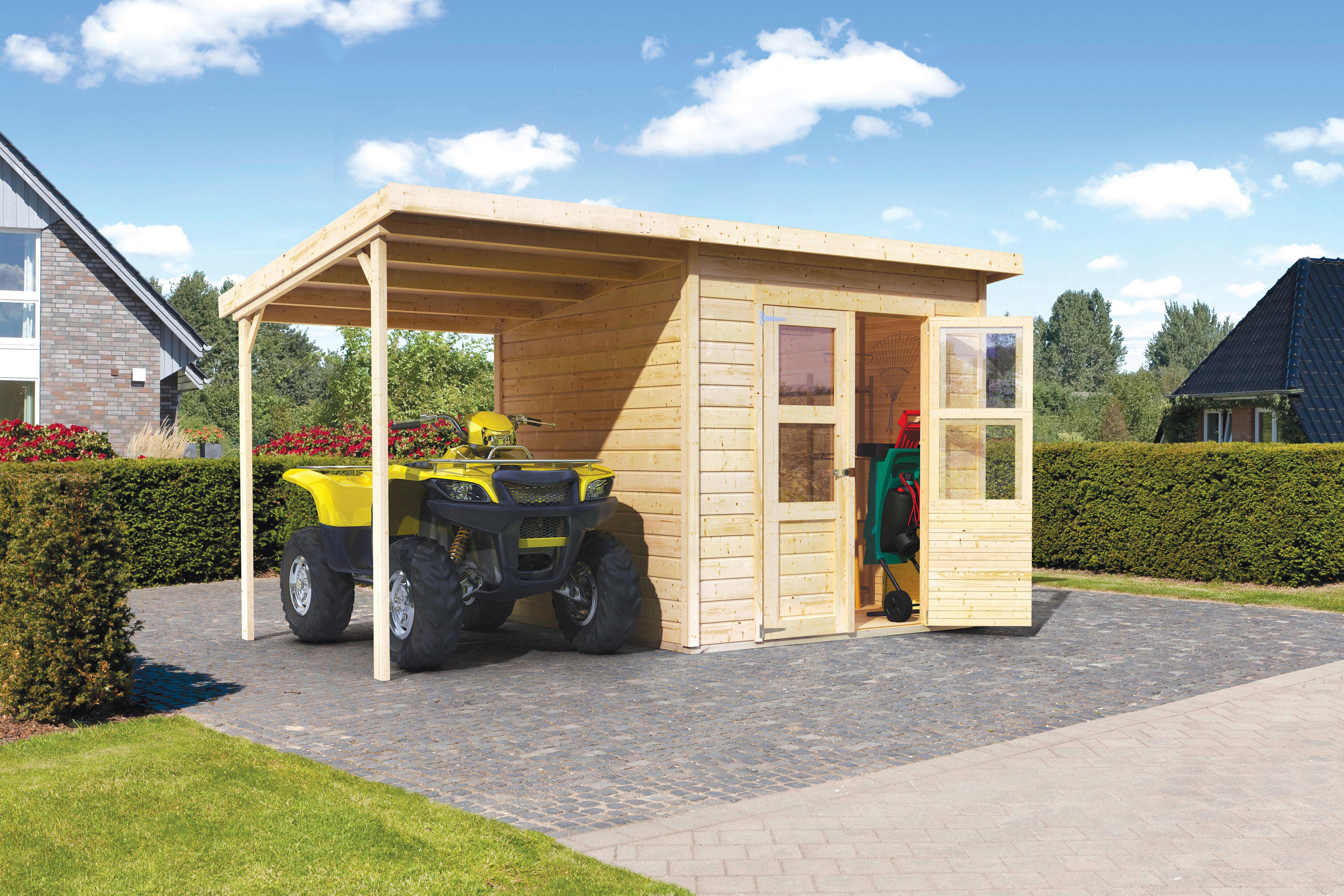 Gartenhaus 390x214x219 cm - Naturfarben, Basics, Holz (390/214/219cm) - Karibu