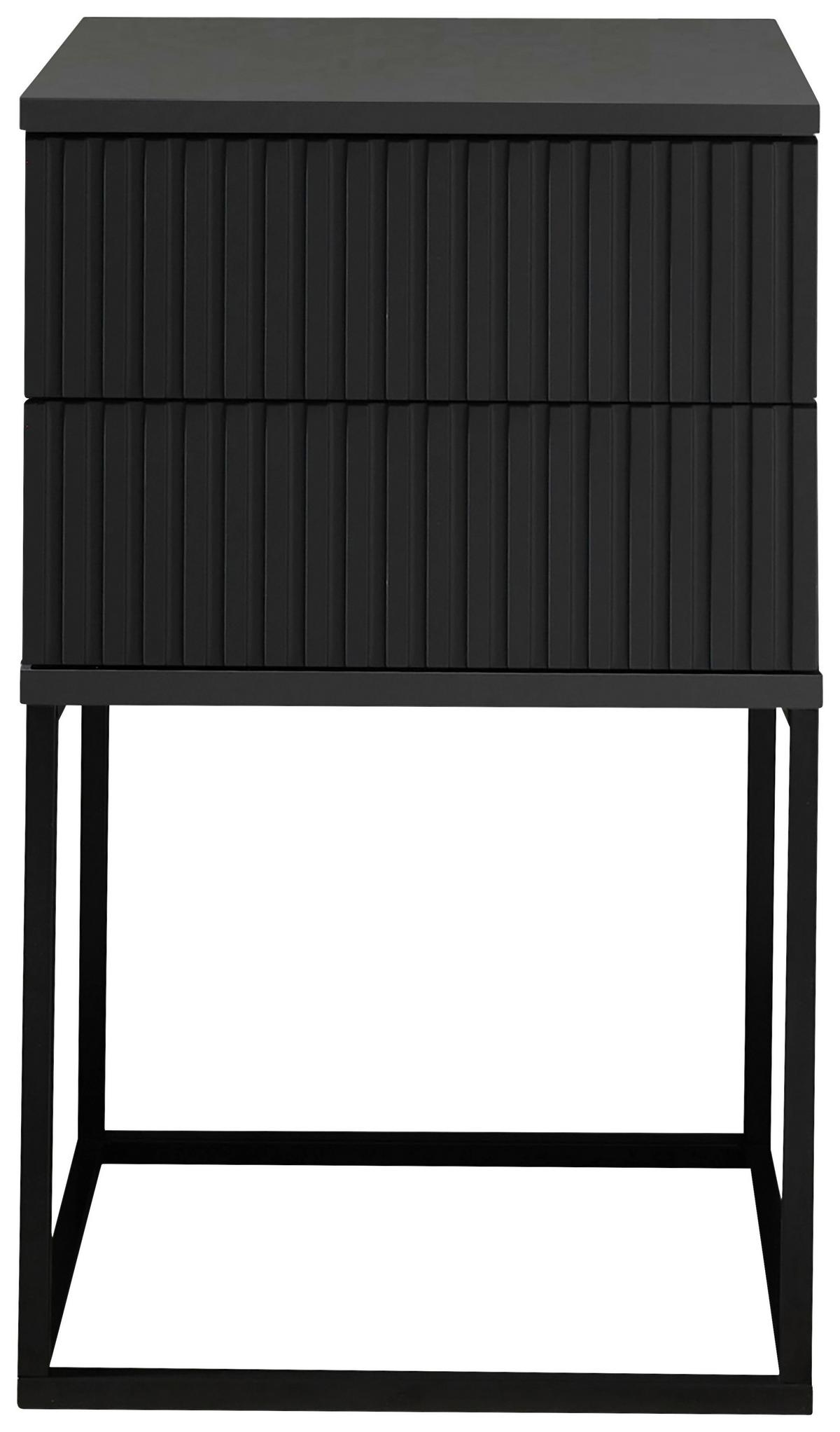 Noční stolek MARLE grafitovy - černá/barvy grafitu, Moderní, kov/kompozitní dřevo (40/65/38,5cm) - Hom`in