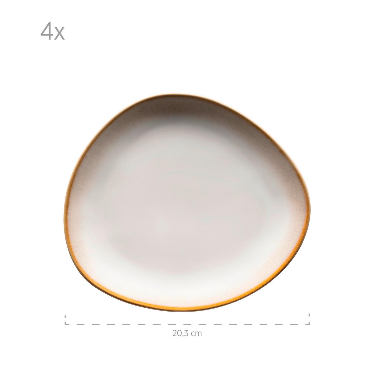 Kombiservice Weiß Beige 16-Teilig - Beige/Weiß, Basics, Keramik (39,5/34,8/35,5cm) - Mäser