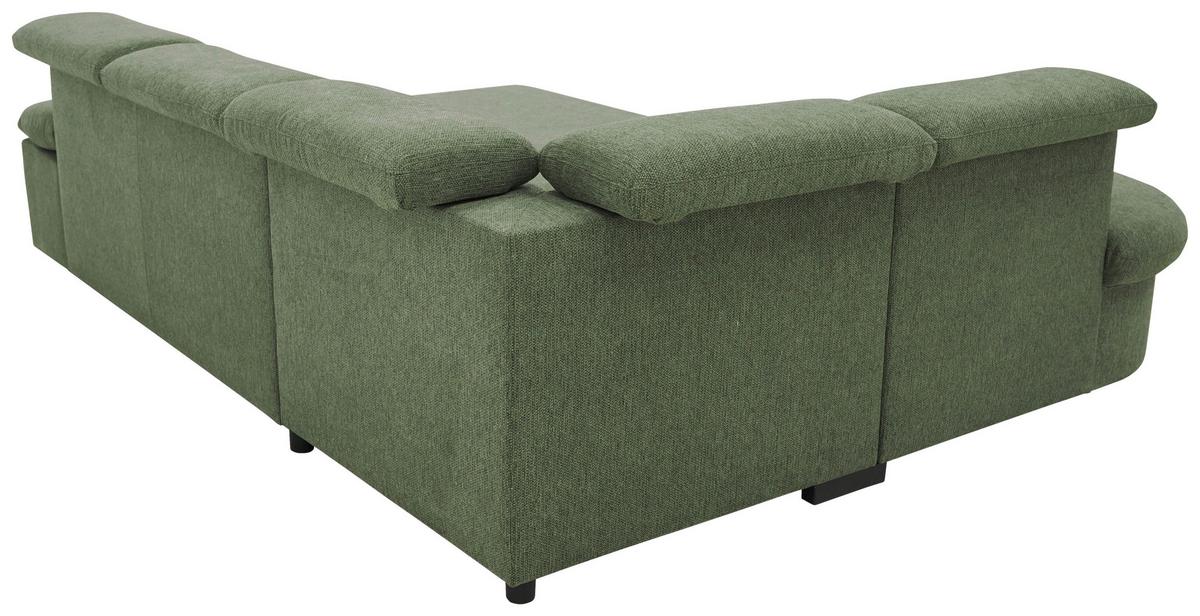 Ecksofa Firenze - Schwarz/Olivgrün, Basics, Textil (219/265cm) - MID.YOU