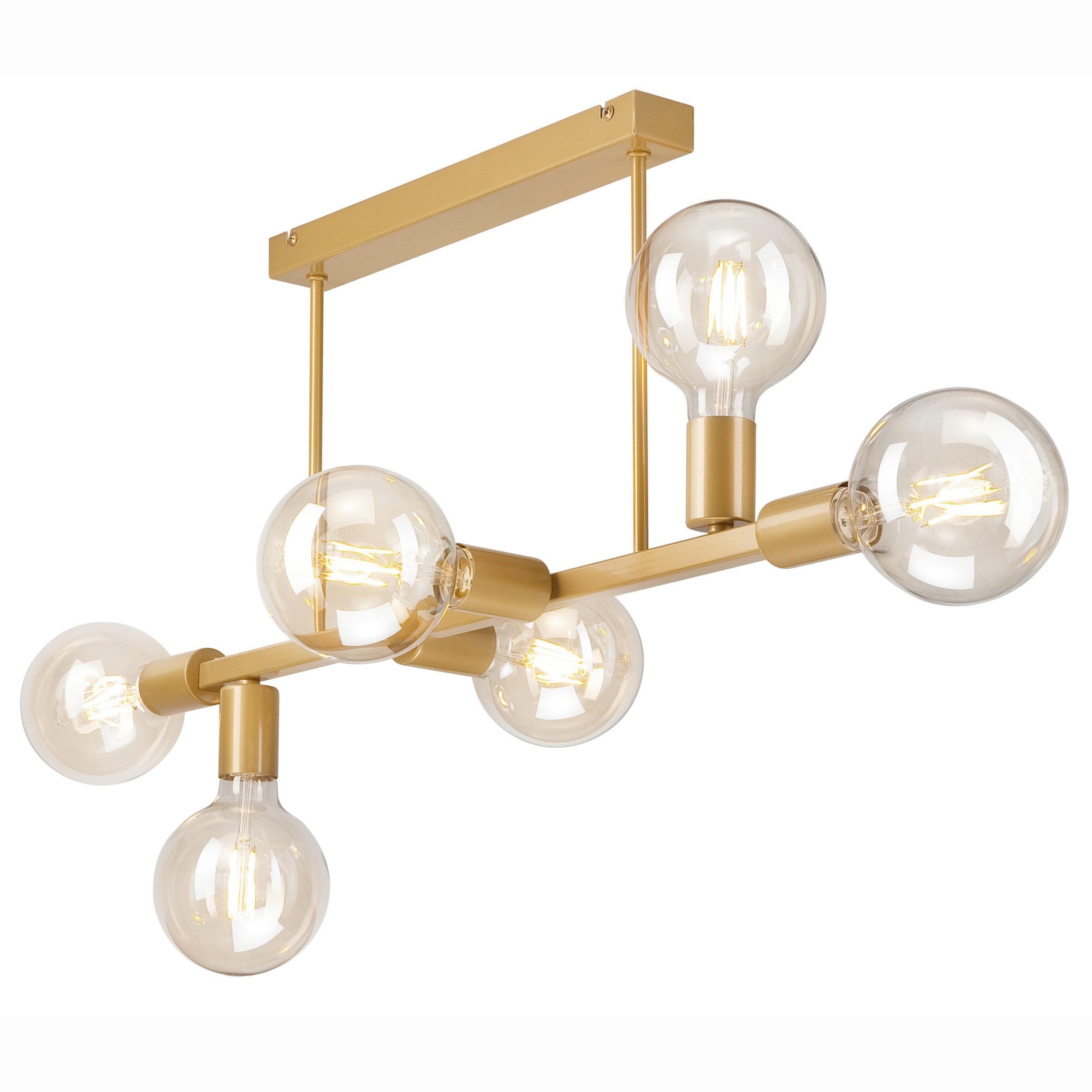 Deckenleuchte Astrid Goldfarben B: 39 Cm - Goldfarben, Basics, Glas/Metall (90/39/73cm)