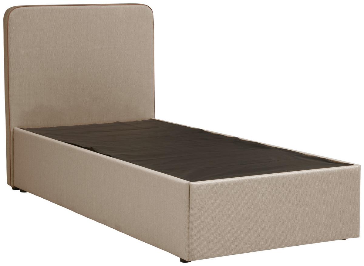 Boxbett Mit Topper 90x200 Cm Anton, Beige - Beige, KONVENTIONELL, Holz/Textil (90/200cm) - P & B