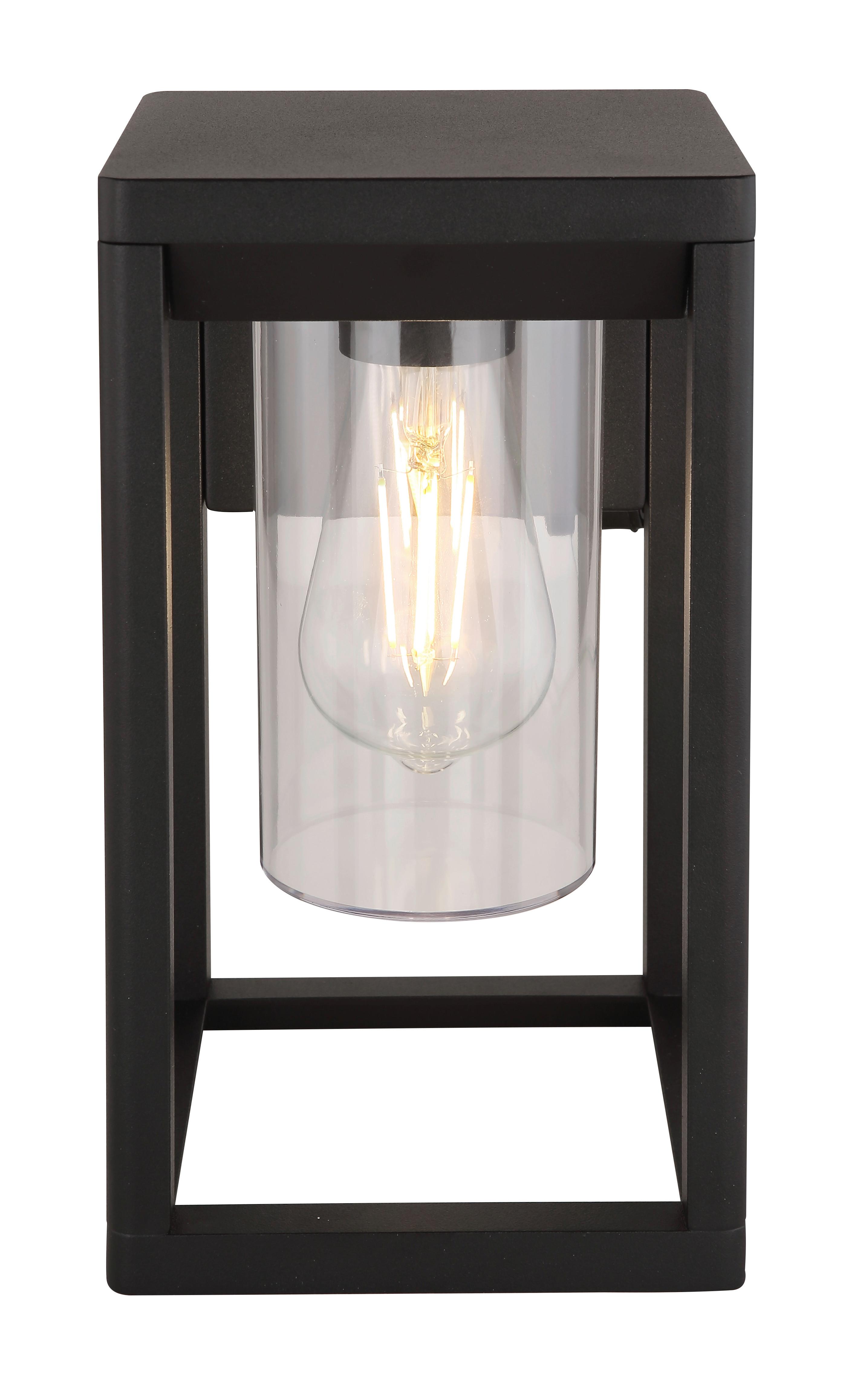Außenleuchte Candela 15 Watt Aluminium - Klar/Schwarz, Basics, Kunststoff/Metall (15/27cm) - Globo