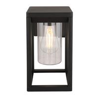 Außenleuchte Candela 15 Watt Aluminium - Klar/Schwarz, Basics, Kunststoff/Metall (15/27cm) - Globo