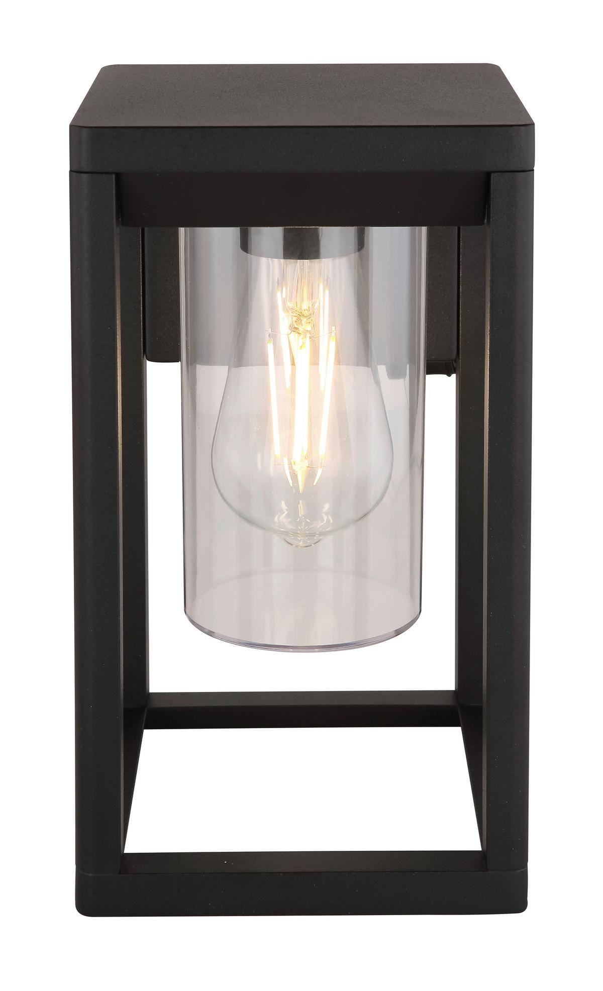 Außenleuchte Candela 15 Watt Aluminium - Klar/Schwarz, Basics, Kunststoff/Metall (15/27cm) - Globo