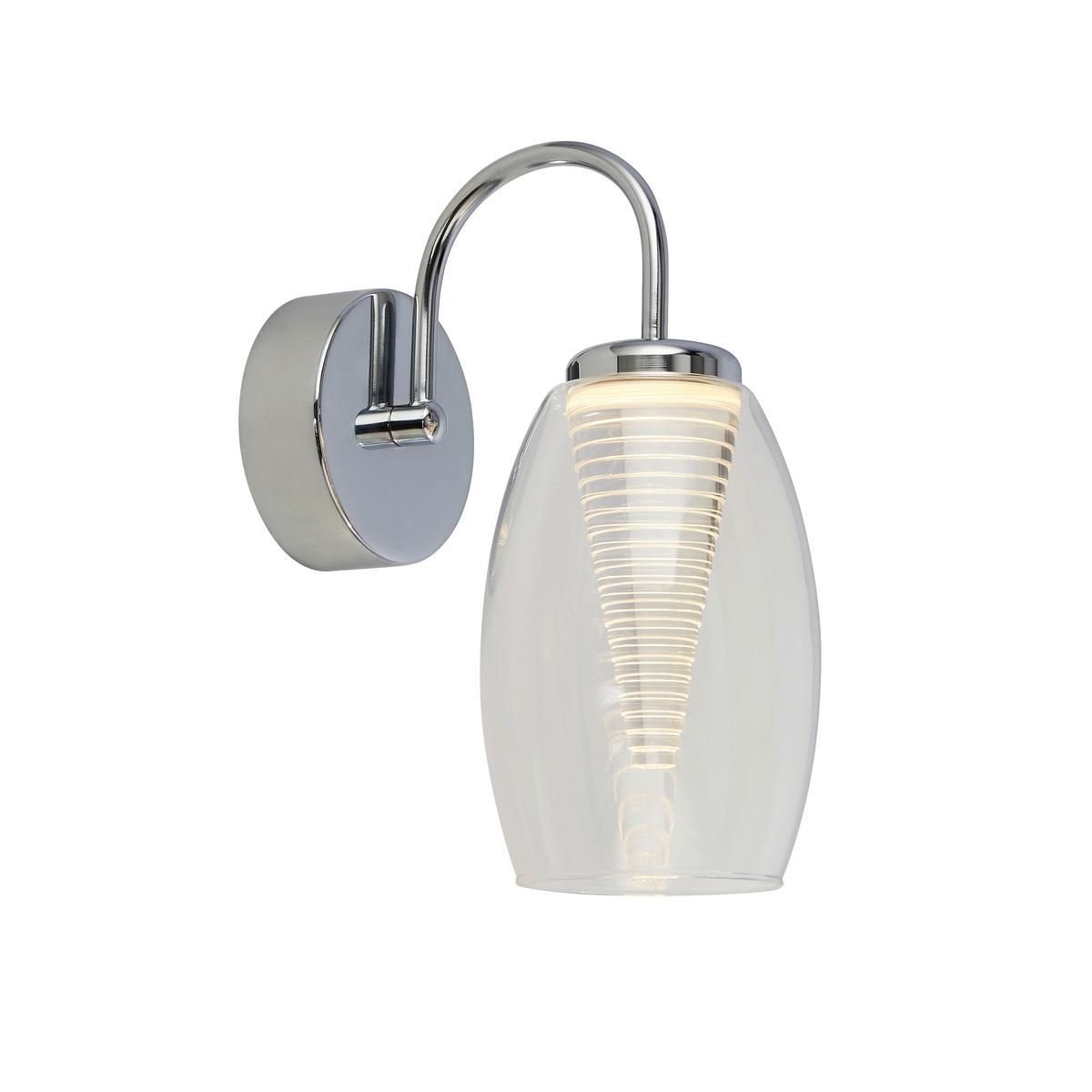LED-Wandleuchte Cyclone 97292-1cl - Chromfarben, Basics, Glas/Metall (11.5/20/26.5cm)