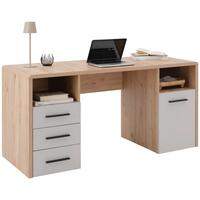 Schreibtisch Fontana Plus B: 150cm, Eichefarben/kaschmir - Kaschmir/Eichefarben, MODERN, Holzwerkstoff (150/75,5/60cm)