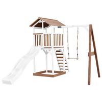 Spielturm A025.121.91 - Braun/Weiß, KONVENTIONELL, Holz/Kunststoff (283,6/241,9/349cm) - Ambia Garden