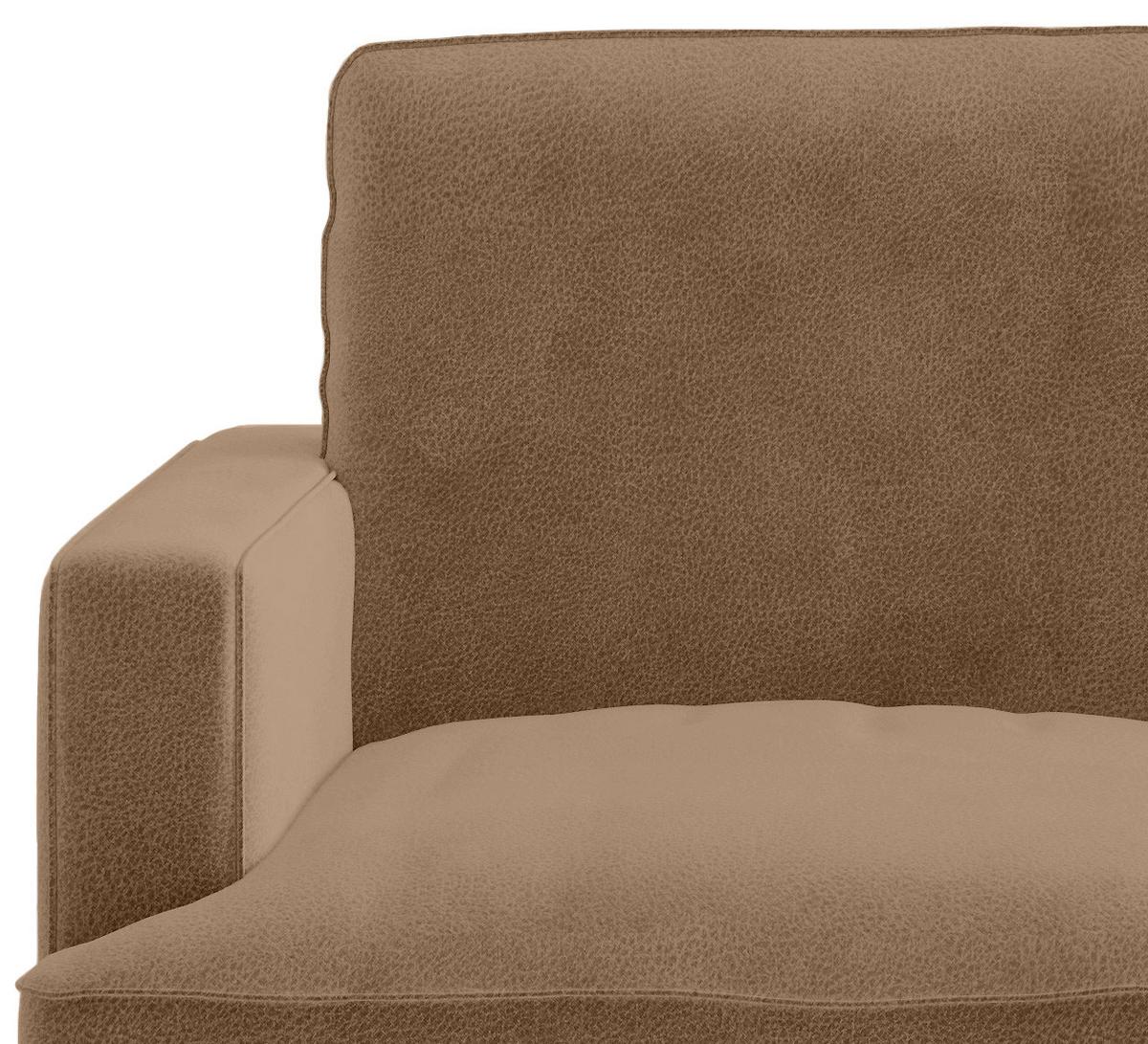 Ecksofa Bali - Dunkelgelb/Schwarz, Design, Textil (250/202cm) - Livetastic