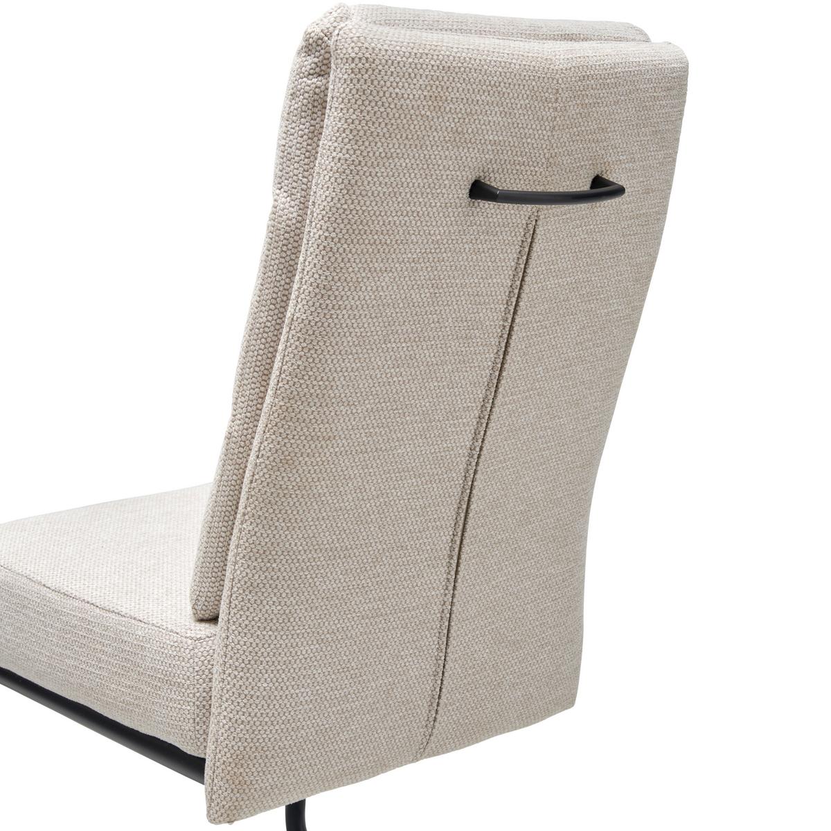 Schwingstuhl Hilal - Beige/Schwarz, LIFESTYLE, Holz/Textil (45/94/62cm) - MID.YOU
