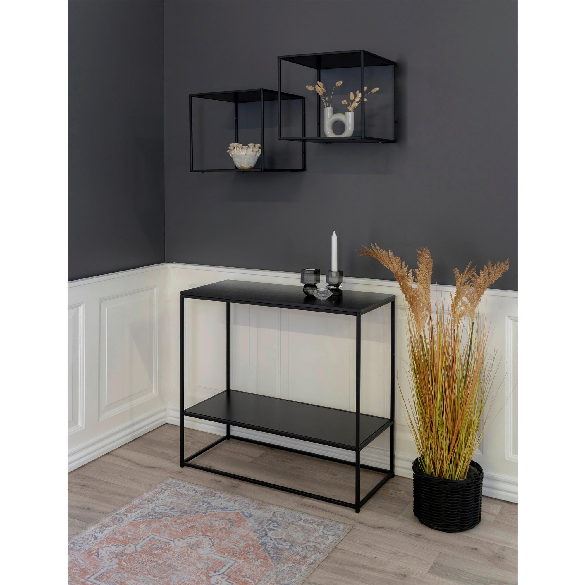 Wandregal Vita Schwarz B: 36 cm - Schwarz, Design, Holz/Metall (36/36/36cm)