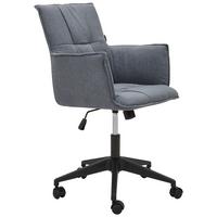 Drehstuhl Edwin Höhenverstellbar Grau/schwarz - Schwarz/Grau, MODERN, Kunststoff/Textil (60/79-90/63cm) - Livetastic