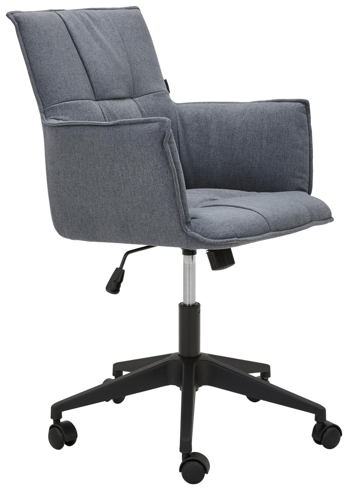 Drehstuhl Edwin Höhenverstellbar Grau/schwarz - Schwarz/Grau, MODERN, Kunststoff/Textil (60/79-90/63cm) - Livetastic