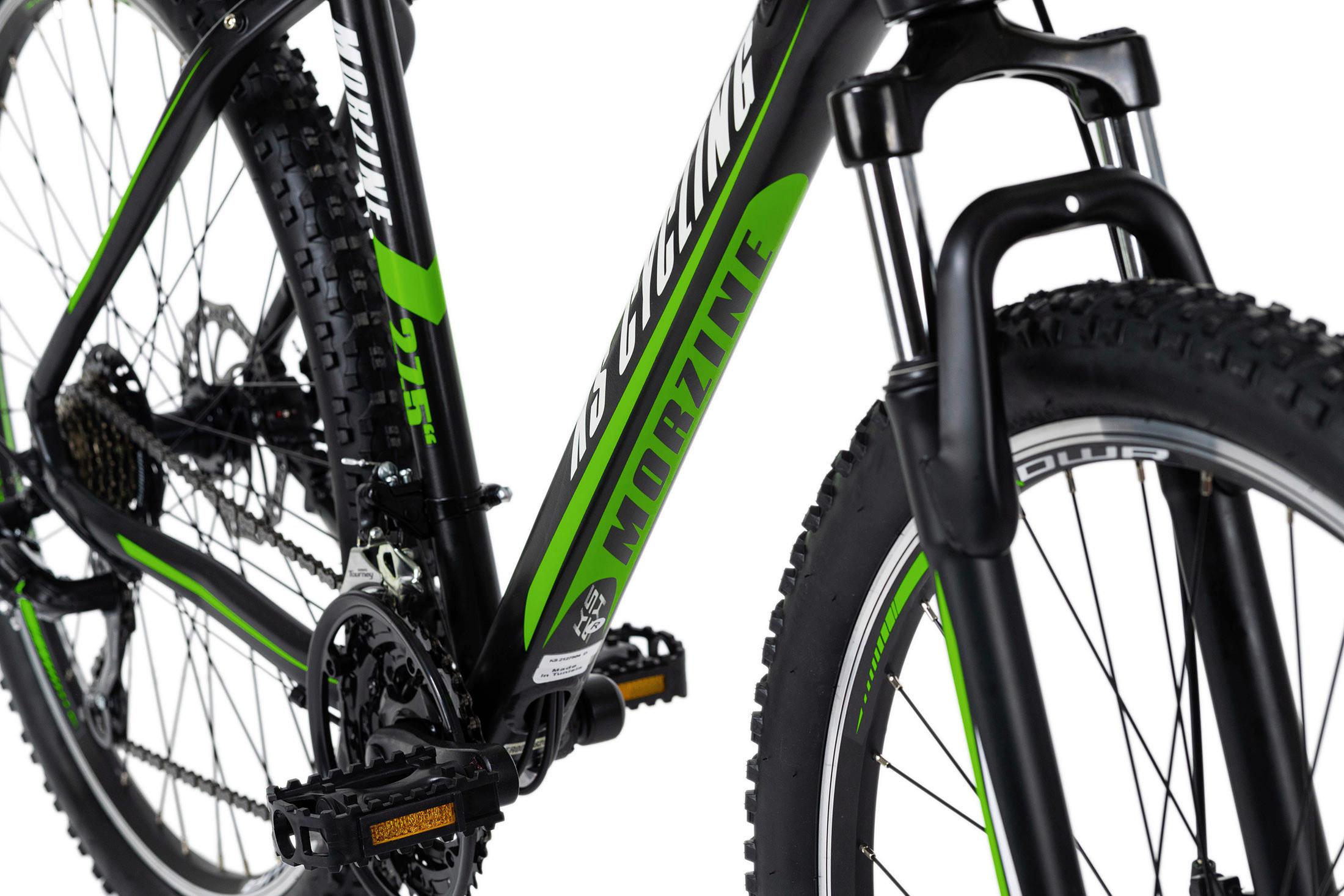 Mountainbike Hardtail 29 Zoll Morzine 21 Gänge - Schwarz/Grün, Basics, Metall (139/76/21cm) - KS Cycling
