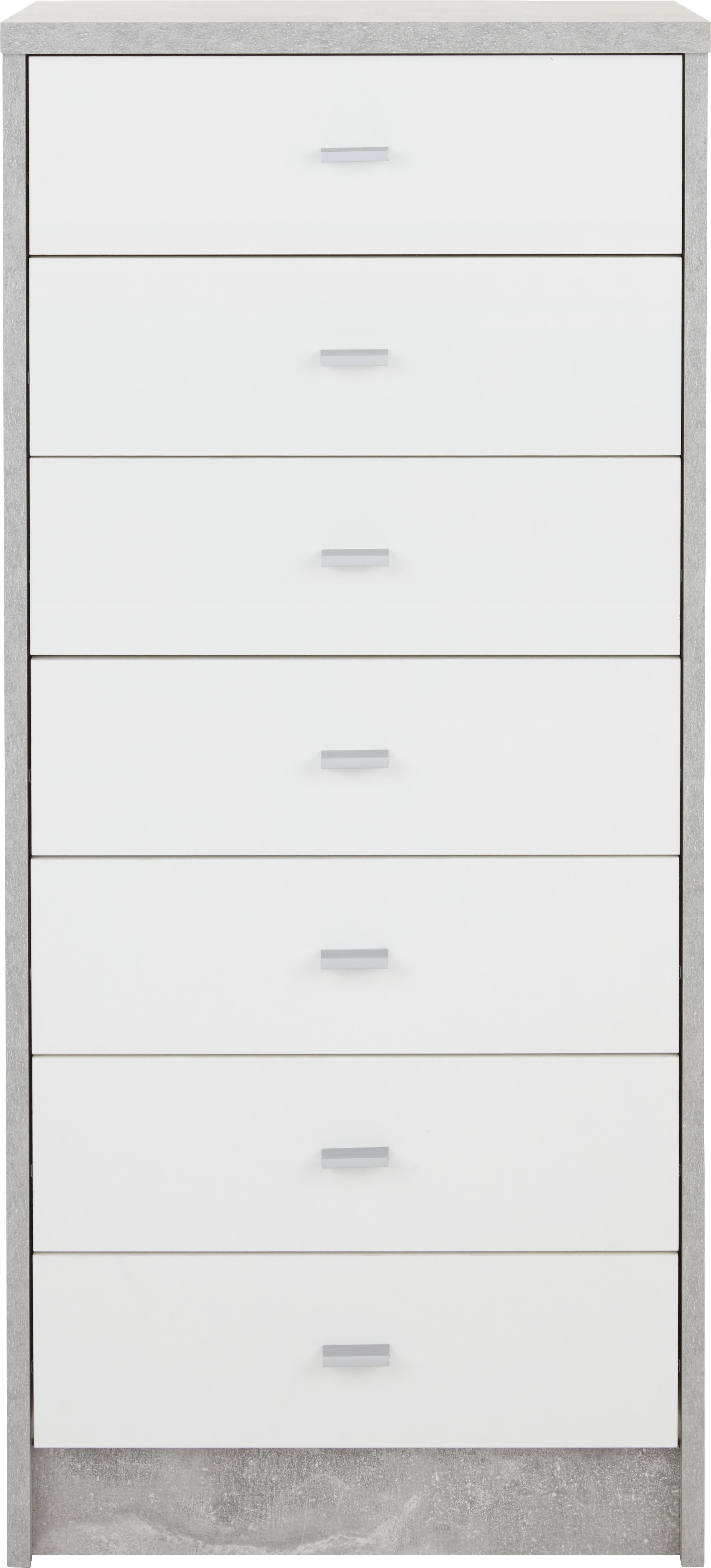 Komoda 4-You New Yuk11 - sivá/biela, Moderný, kompozitné drevo/plast (50/111,4/34,6cm)