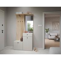 Garderobe Romea B: 100 Cm Kaschmir/eichefarben - Kaschmir/Eiche Artisan, MODERN, Glas/Holzwerkstoff (100/192,1/36,6cm)