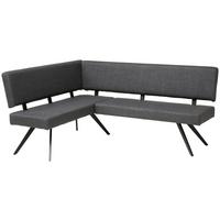 Eckbank Andros dunkelgrau, S: 150x190cm - Dunkelgrau/Schwarz, KONVENTIONELL, Textil/Metall (150/190cm) - Livetastic