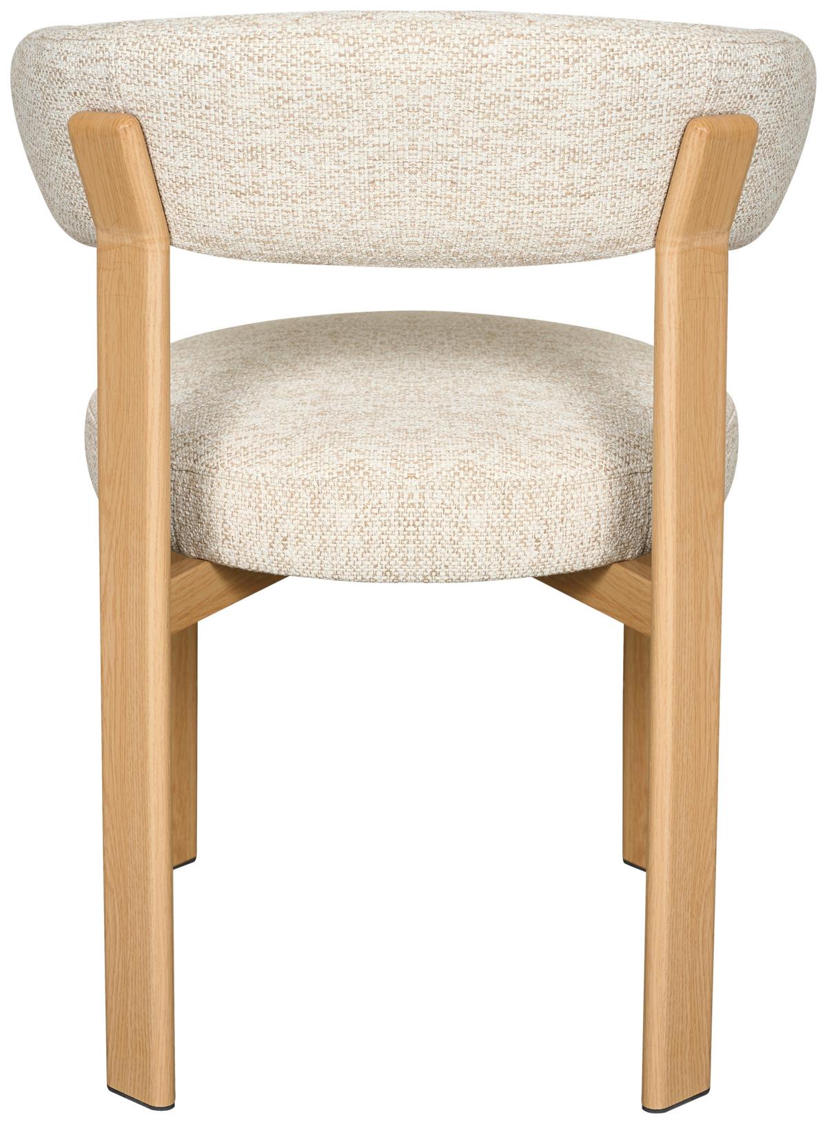 Stuhl Nantes Beige B: 55 cm - Eichefarben/Beige, MODERN, Textil/Metall (55/75/56,5cm) - Livetastic