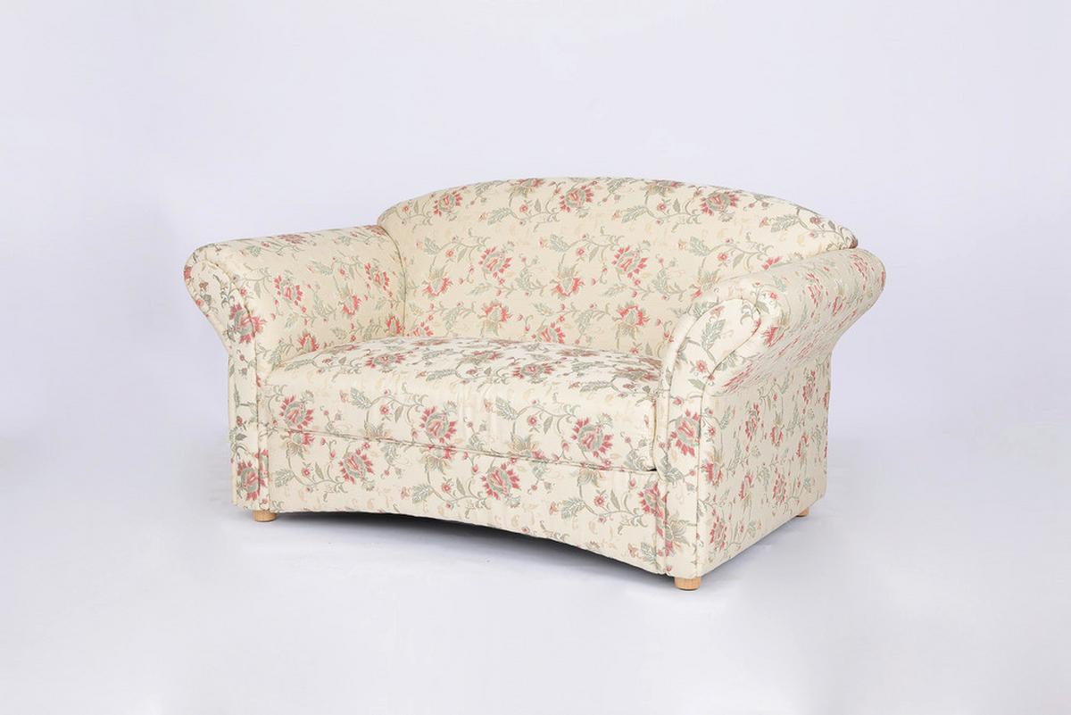 2-Sitzer Loretta ca. 153x83x85 cm - Hellbraun/Perlmutt, Basics, Holz/Textil (153/83/85cm)
