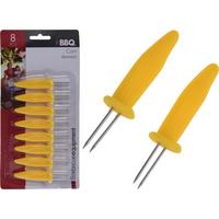 Kukoricacső-tartó Bbq Bbq - sárga/ezüstszínű, Basics, műanyag/fém (12/2/24cm)