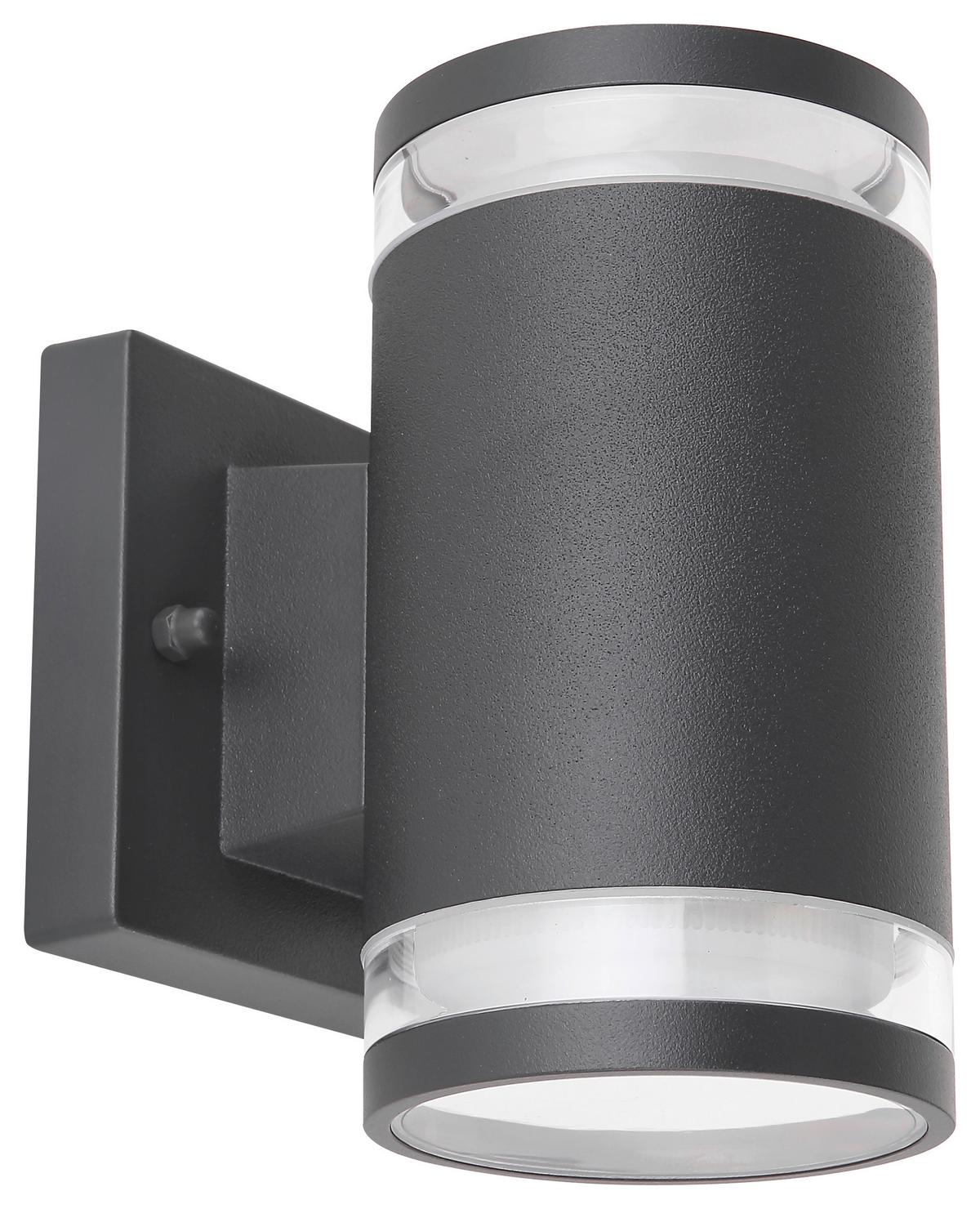 Led Außenleuchte Alcala 11 Watt Aluminium Wandmontage - Klar/Anthrazit, Basics, Glas/Metall (10/16,5cm) - Globo