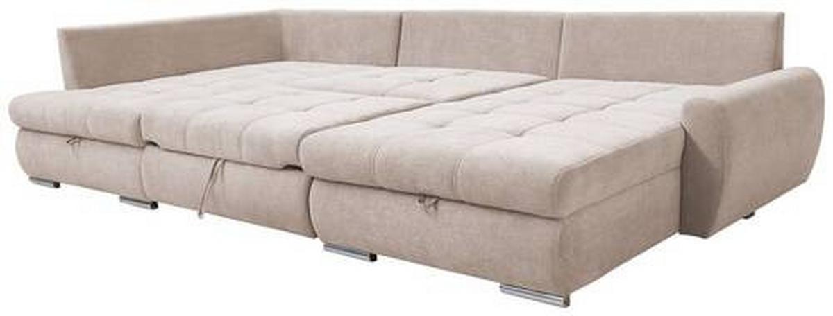 Ecksofa Canion - Chromfarben/Beige, Design, Textil (173/322/174cm) - Livetastic