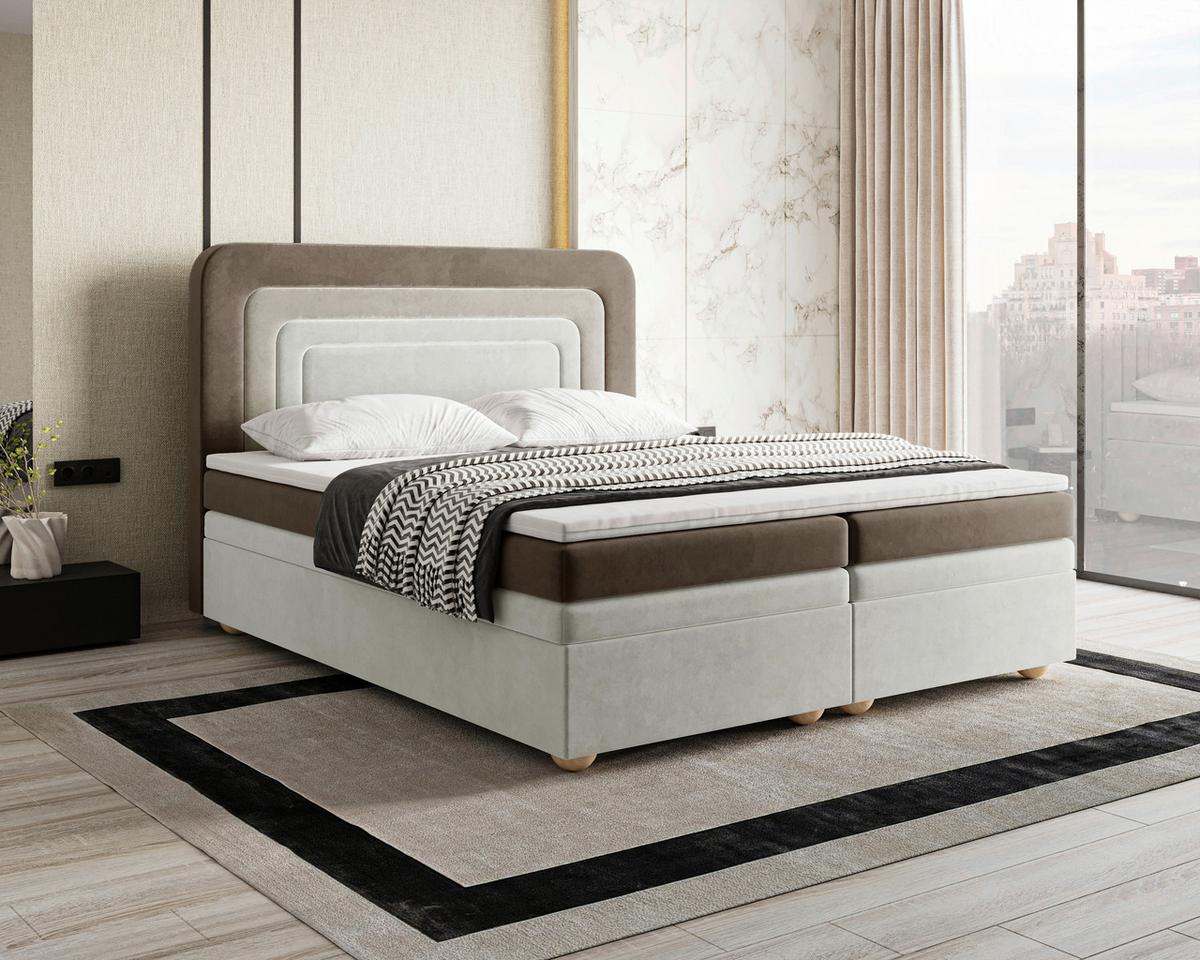 Boxbett Nest Lf: 160x200 Braun/Beige - Beige/Bronzefarben, MODERN, Holz/Kunststoff (160/200cm) - MID.YOU