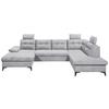 Wohnlandschaft Durban U Hellgrau U: 170/324/218 cm - Hellgrau/Schwarz, KONVENTIONELL, Textil (170/324/218cm) - MID.YOU