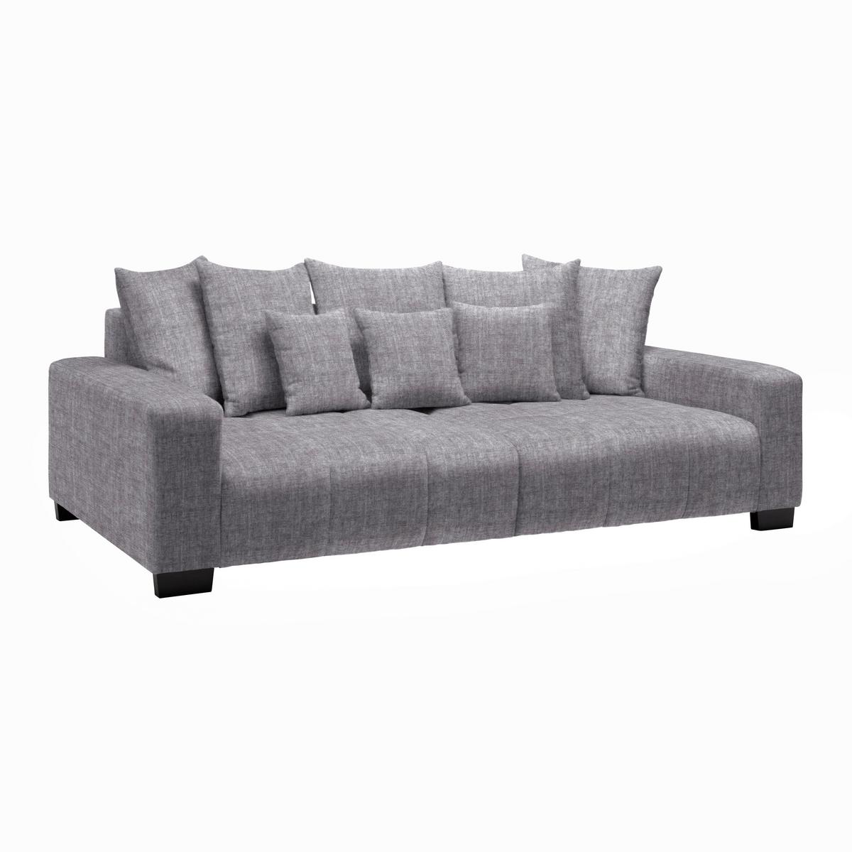 Velká pohovka MATTEO, stříbrná tkanina VOGUE - barvy stříbra/černá, Moderní, dřevo (246/93/124cm)