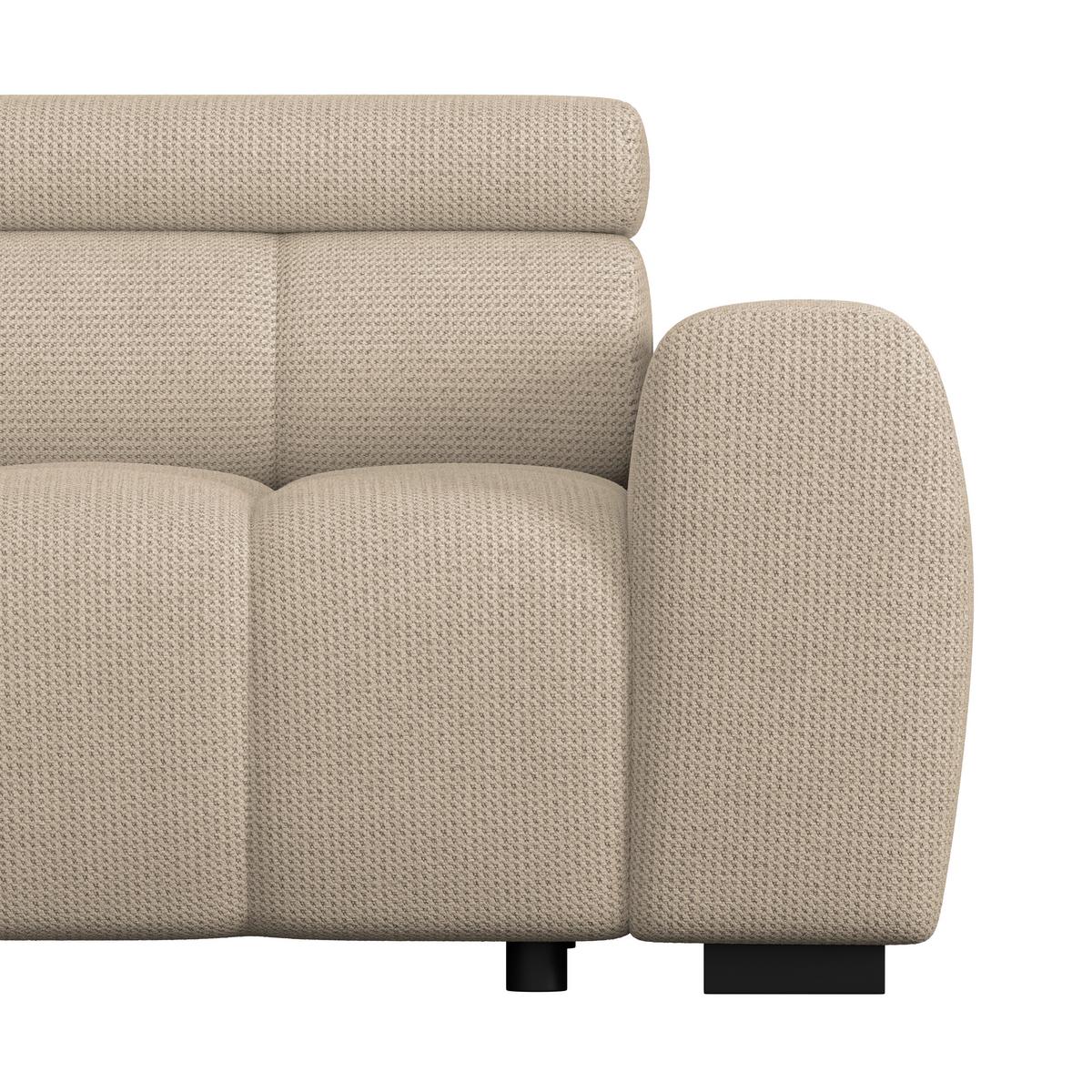 Ecksofa Fargo S Braun, B: 168cm - Beige/Schwarz, Trend, Textil (168/285cm)